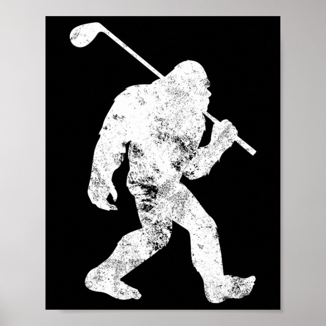 Bigfoot Golf Golfer Vintag Sasquatch Funny Men Poster (Vorne)