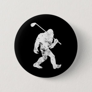 Bigfoot Golf Golfer Vintage Sasquatch Lustiger Män Button