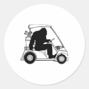 Bigfoot Golf T-Shirt Runder Aufkleber