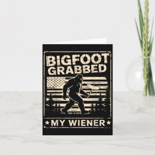 Bigfoot Grabbed Meine Dackel Usa Flag Funny Sasqua Karte