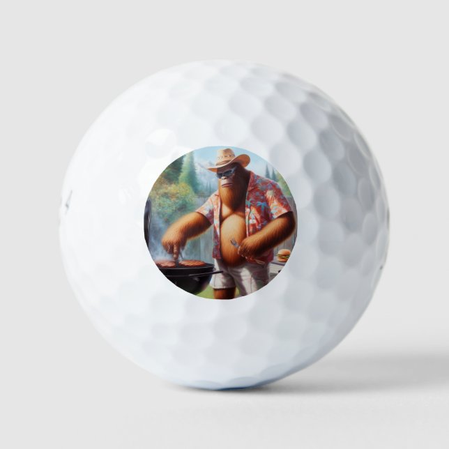 Bigfoot Grilling Burgers Golfball (Vorderseite)