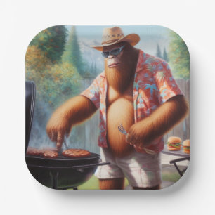 Bigfoot Grilling Burgers Pappteller