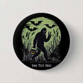 Bigfoot Halloween Green und Black Personalisiert Button
