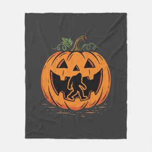 Bigfoot Halloween-Kürbis-Silhouette-Design_1 Fleecedecke