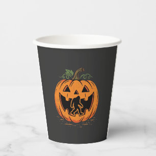Bigfoot Halloween-Kürbis-Silhouette Design_1 Pappbecher