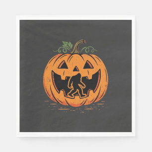 Bigfoot Halloween-Kürbis-Silhouette Design_1 Serviette