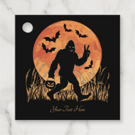 Bigfoot Halloween Orange und Black Personalizable Geschenkanhänger