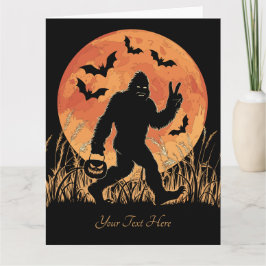 Bigfoot Halloween Orange und Black Personalizable Karte