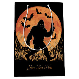 Bigfoot Halloween Orange und Black Personalizable Mittlere Geschenktüte