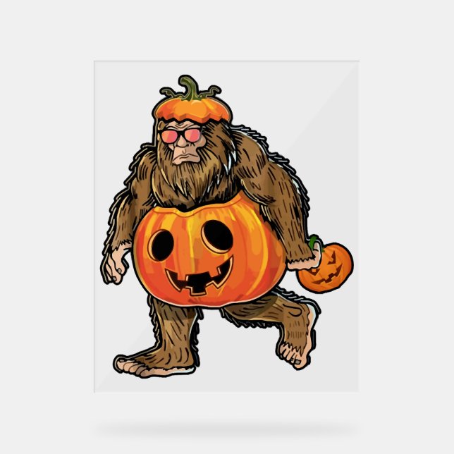 Bigfoot Halloween Pumphalloween Acrylschild (Vorderseite)