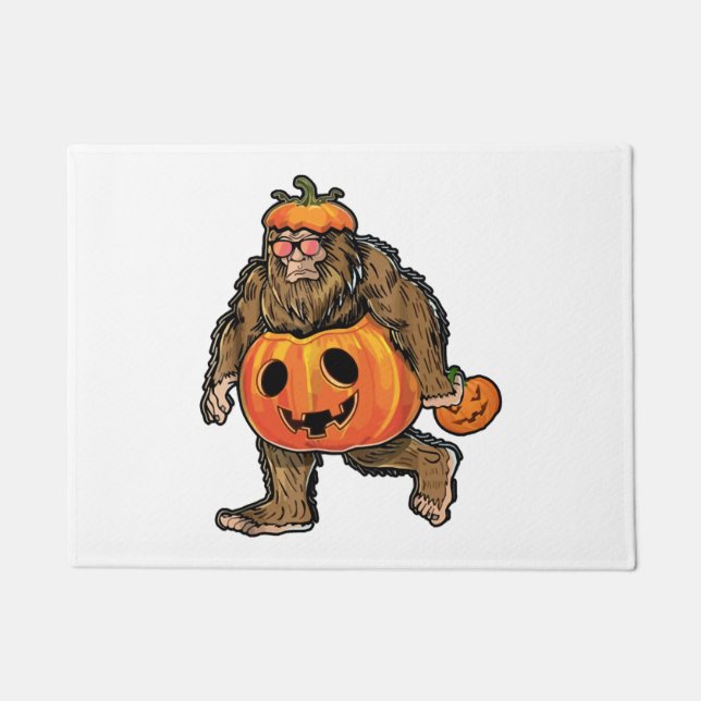 Bigfoot Halloween Pumphalloween Fußmatte (Vorderseite)