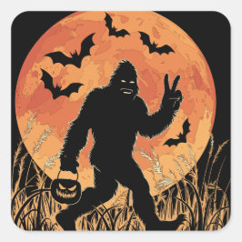Bigfoot Halloween Quadratischer Aufkleber