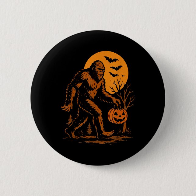 Bigfoot Halloween Sasquatch  Button (Vorderseite)