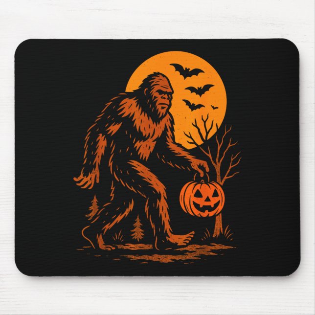 Bigfoot Halloween Sasquatch Jack O Lantern  Mousepad (Vorne)