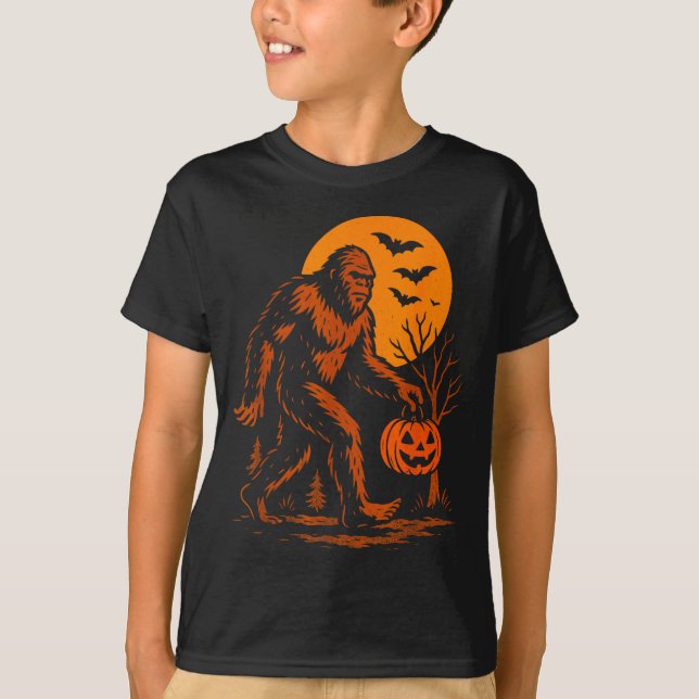 Bigfoot Halloween Sasquatch Jack O Lantern  T-Shirt (Vorderseite)