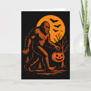 Bigfoot Halloween Sasquatch Kürbisgesicht Karte