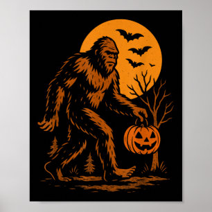 Bigfoot Halloween Sasquatch Poster
