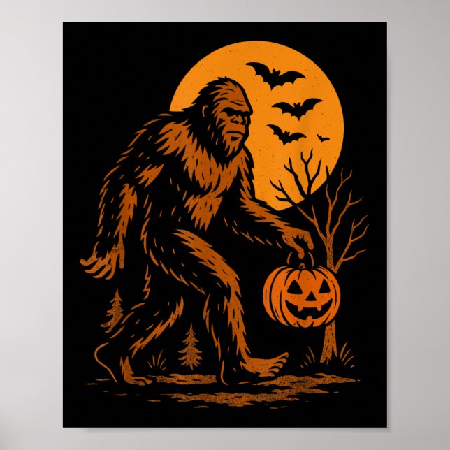 Bigfoot Halloween Sasquatch  Poster (Vorne)
