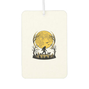 Bigfoot Halloween-Shirt Vollmond-Hunde-Spaziergang Autolufterfrischer