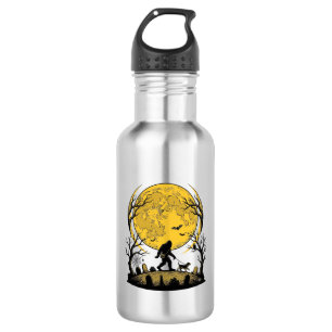 Bigfoot Halloween-Shirt Vollmond-Hunde-Spaziergang Edelstahlflasche
