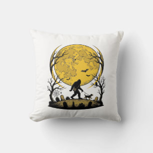 Bigfoot Halloween-Shirt Vollmond-Hunde-Spaziergang Kissen