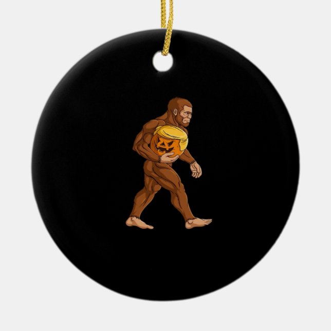 Bigfoot Halloween Trumpkin Pumpkin Classic Keramik Ornament (Vorne)