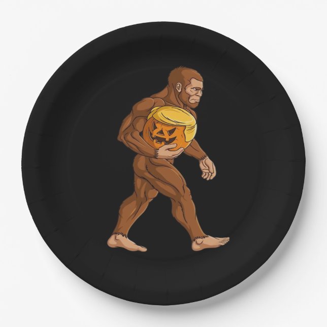 Bigfoot Halloween Trumpkin Pumpkin Classic Pappteller (Vorderseite)