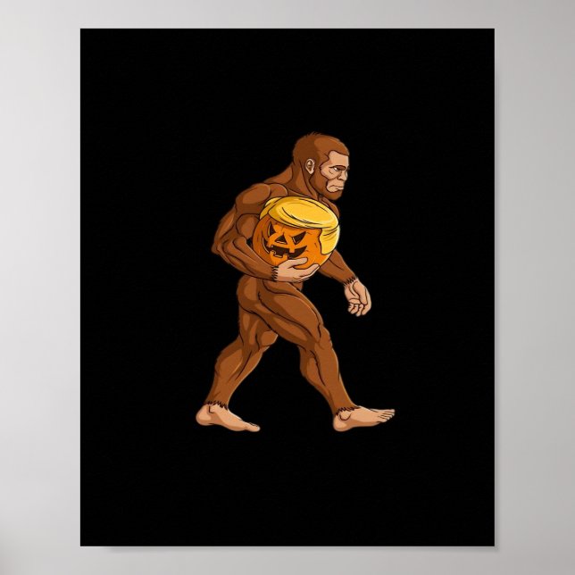 Bigfoot Halloween Trumpkin Pumpkin Classic Poster (Vorne)