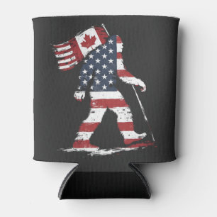 Bigfoot hält kanadische Flagge 51. Staat Trump  Dosenkühler