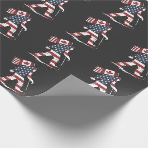 Bigfoot hält kanadische Flagge 51. Staat Trump  Geschenkpapier