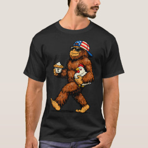 Bigfoot hält Pi Math Huhn Lustiger Pi-Tag Lehren T-Shirt