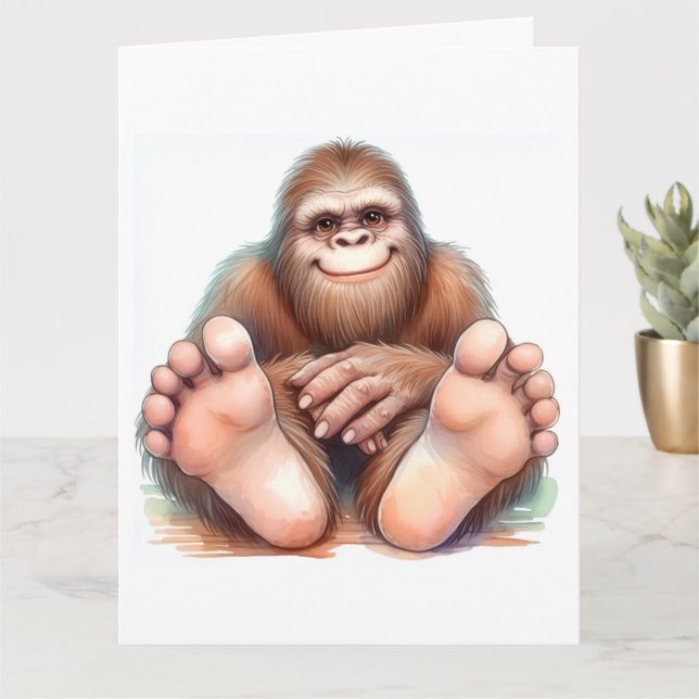 Bigfoot Happy Birthday  Karte (Kleine Pflanze)