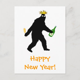 Bigfoot Happy New Year! Feiertagspostkarte