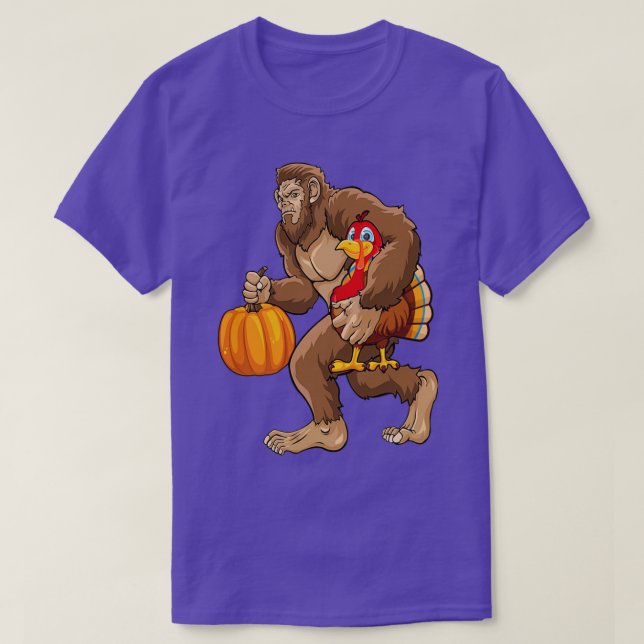Bigfoot Happy Thanksgiving Feier Türkei Liebe T-Shirt (Design vorne)