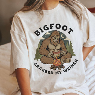 Bigfoot hat meine Wiener Wurf Camping Sasquat Tri-Blend Shirt