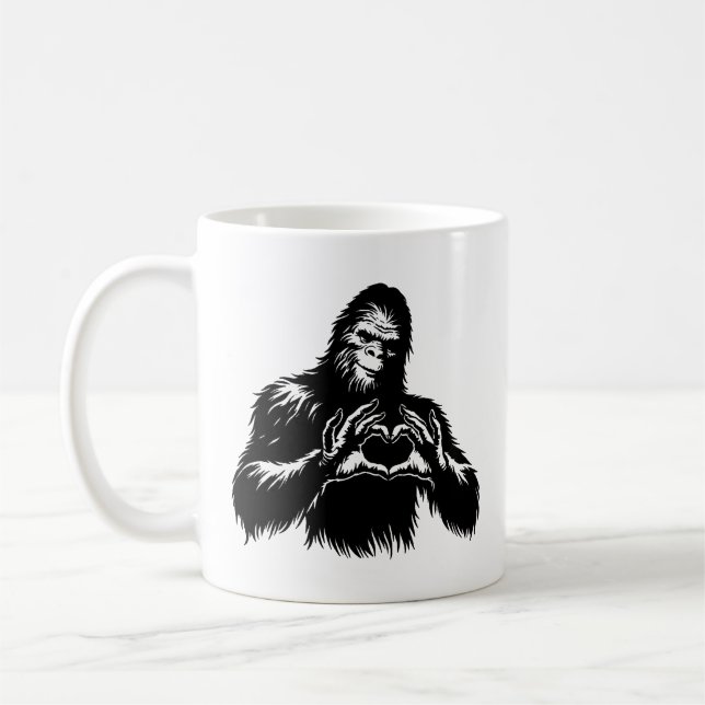 Bigfoot Heart Hands Kaffeetasse (Links)