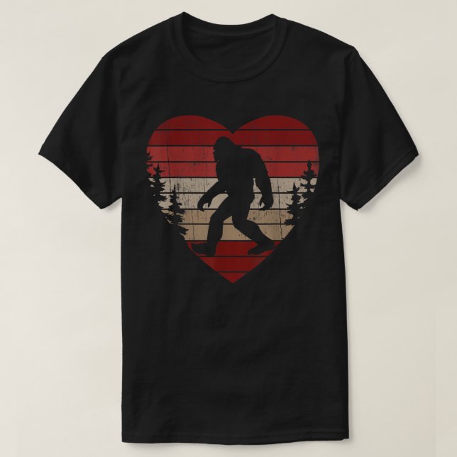 Bigfoot Heart Valentine's Day Boys Girls Kids Love T-Shirt (Design vorne)