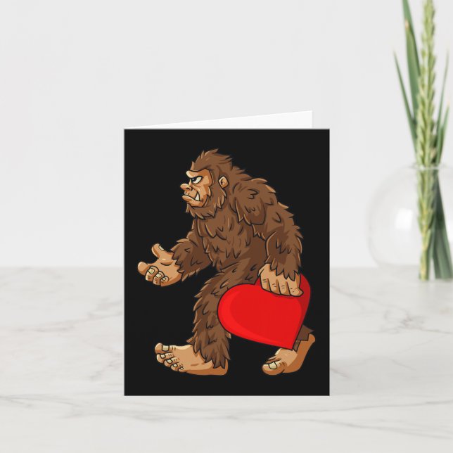 Bigfoot Heart Valentine's Day Boys Girls Kinder Sa Karte (Vorderseite)