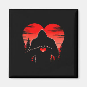 Bigfoot Heart Valentinstag Boys Girls Kinder Liebe Magnet