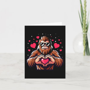 Bigfoot Heart Valentinstag Funny Sasquatch Boys Karte