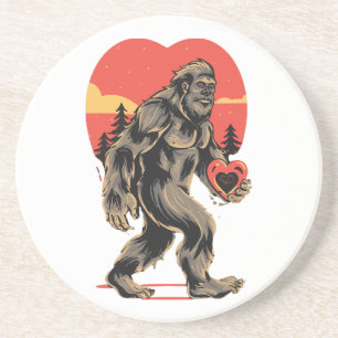 Bigfoot Herz Valentinstag Getränkeuntersetzer