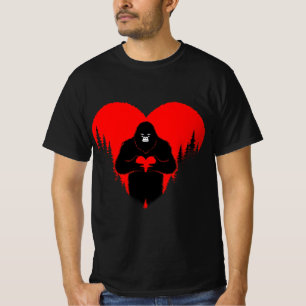 Bigfoot Herz Valentinstag Unisex T-Shirt, Liebe T-Shirt