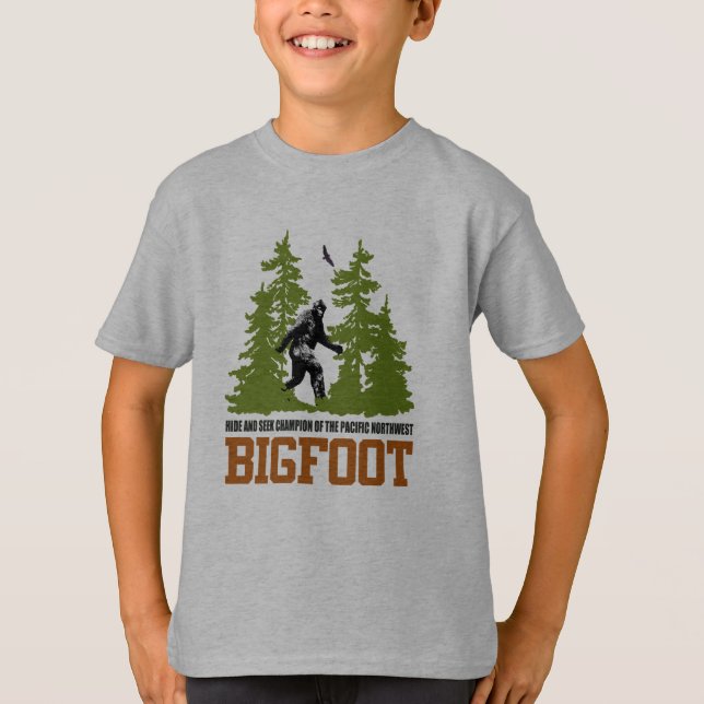 Bigfoot Hide and Seek Champion Pacific Northwest T T-Shirt (Vorderseite)