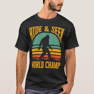 Bigfoot Hide & Search Champ Sasquatch Retro 70er T-Shirt
