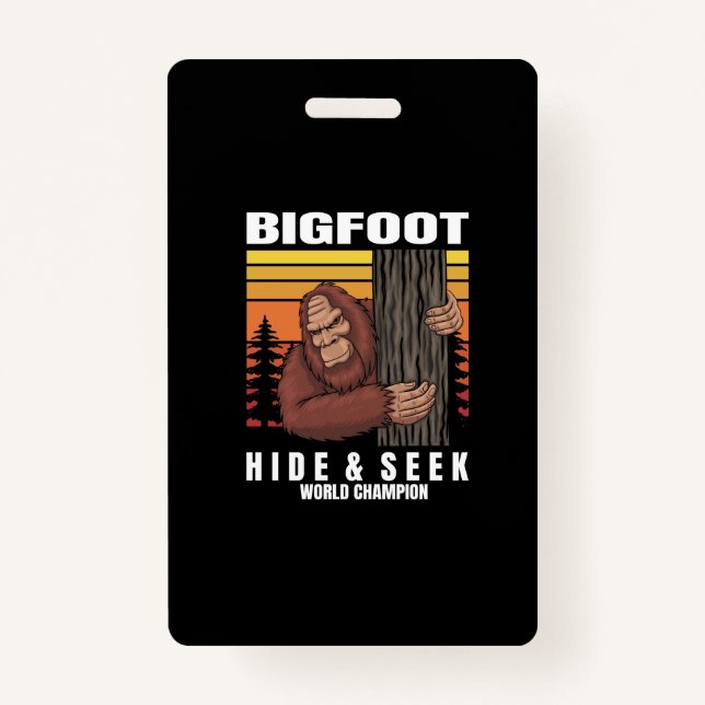 bigfoot hiding in a tree retro ausweis (Vorderseite)
