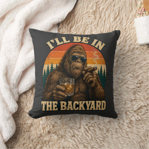 Bigfoot Hinterhof Whiskey & Zigarre Retro-Sonnenun Kissen