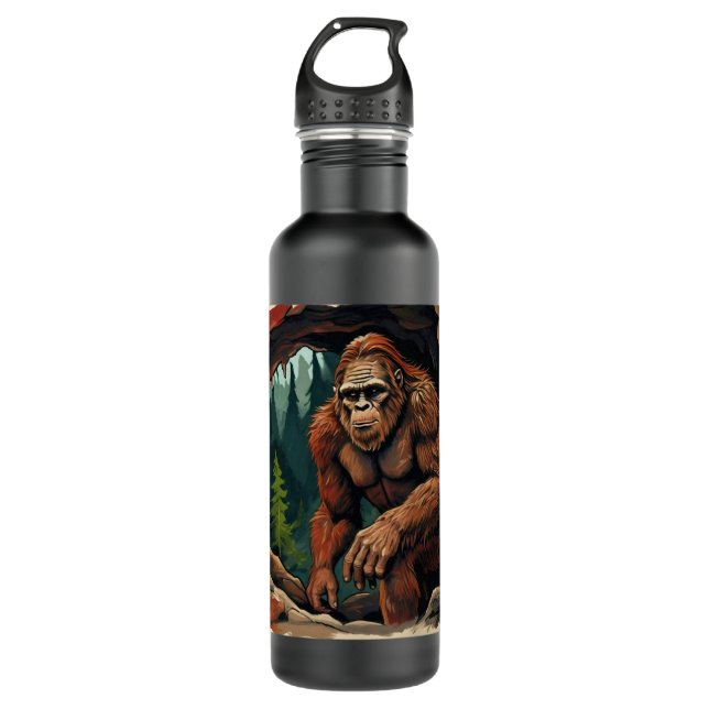 Bigfoot Höhle Edelstahlflasche (Vorderseite)