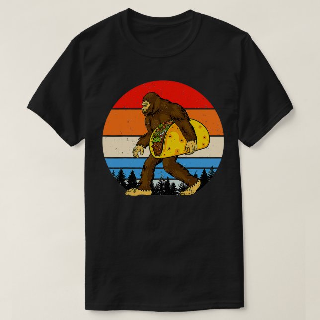 Bigfoot Holding A Taco T-Shirt (Design vorne)