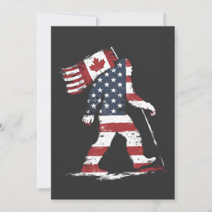 Bigfoot Holding Canada Flag 51. Staat Trump Feiertagskarte