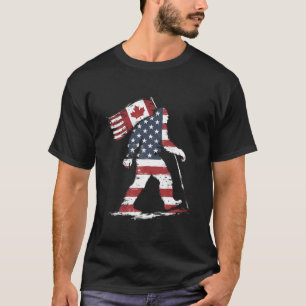Bigfoot Holding Canada Flag 51. Staat Trump T-Shirt